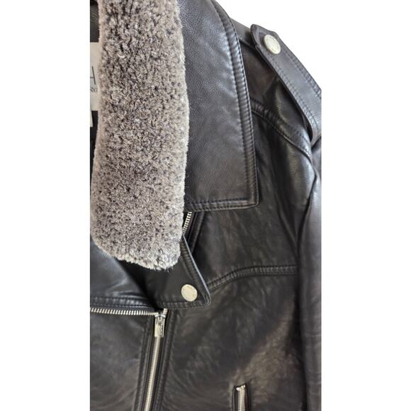 Rachel Roy Faux Leather Moto Jacket XL w/ Removable Fur Collar - Picture 5 of 16
